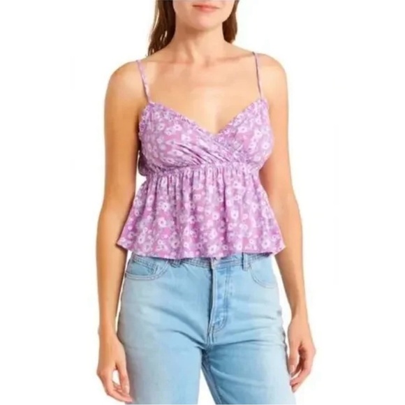 Abound Tops - NWT Abound Nordstrom Floral Swing Cami Crop In Purple Windy Daisy Size Medium